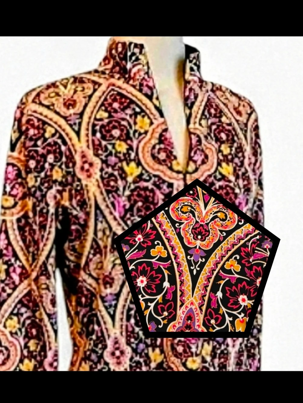 J. Mclauglin Catalina Cloth 1/4 Zip Long Sleeve Popover Top. Sz. L. - Picture 3 of 10